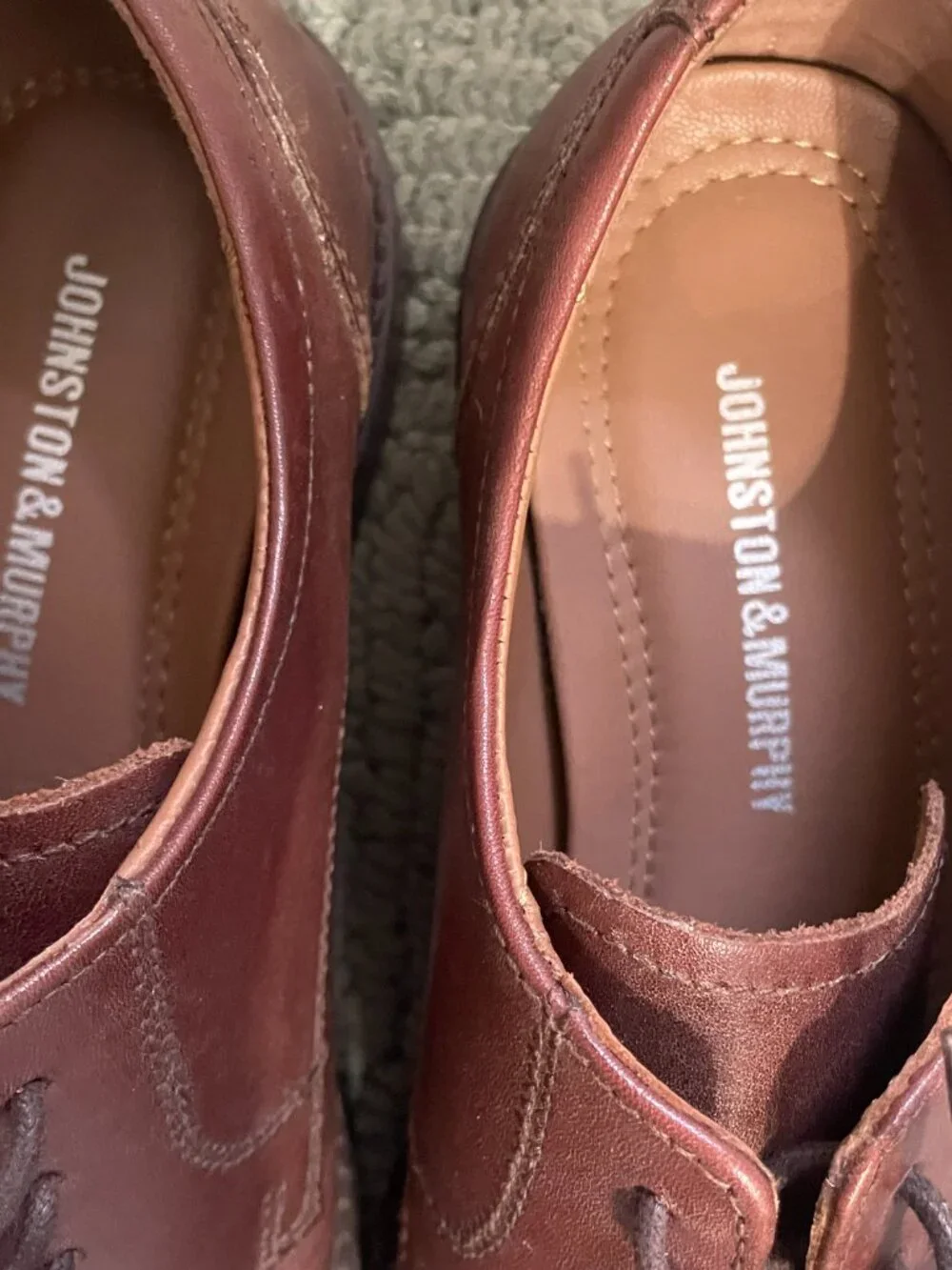 Johnston & Murphy Derby Shoes 8M Brown Tabor Cap Toe